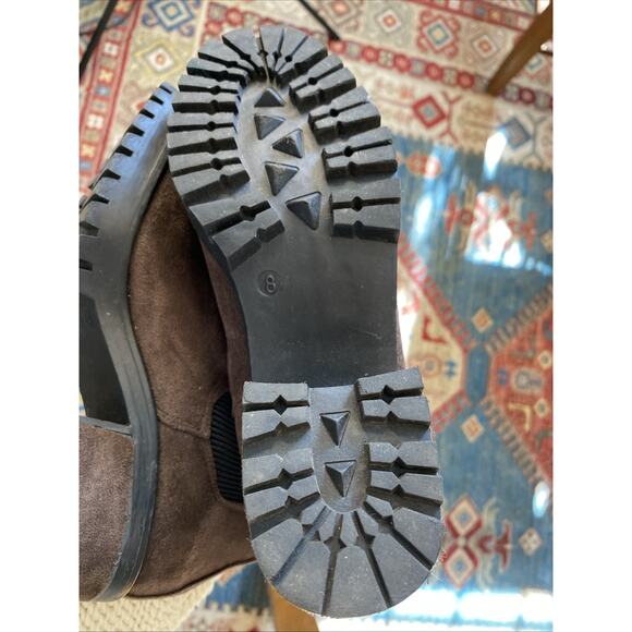 Seven for All Mankind Chelsea Berlin Boots 8 Faux Brown Suede 90s Y2k Style Heel - Picture 12 of 12